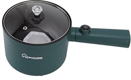 Pssopp Marmite électrique à Nouilles 1,8 L avec Couvercle Multicuiseur avec Couvercle Cuisinière électrique à Long Manche pour dortoir de Voyage Spatule à Chauffage Rapide et œuf