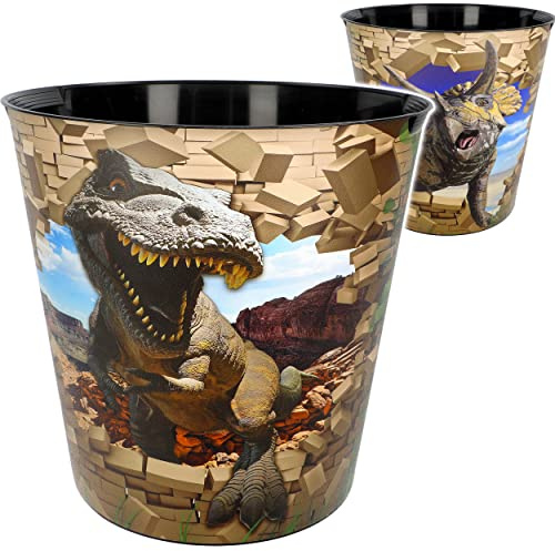 alles-meine.de GmbH Papierkorb - Behälter Modell wählbar 10 Liter - wasserdicht - 28 cm - aus Kunststoff - Dinosaurier - Tyrannosaurus Rex Mülleimer Eimer - auch als Blumen..