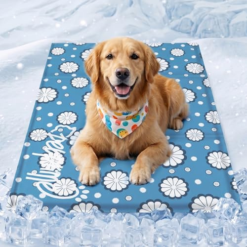 pet prime Dog Cooling Mats Large 90x60 cm, Self-Cooling Mat with Non-Toxic Gel, Foldable Cat Cool Pad for Indoor, Outdoor & Car Use, Waterproof & Scratch-Resistant Sleeping Bed for Pet in Hot Summer