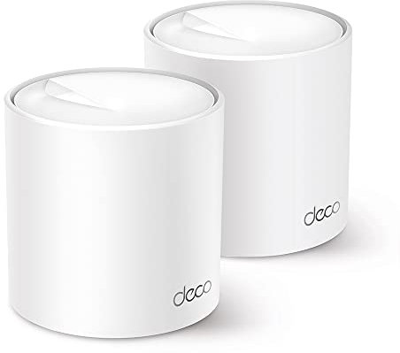 TP-Link Deco X60(2-pack) Nuova Versione AX5400Mbps Mesh Router Wi-Fi 6, Router e Ripetitore, 160MHz, 2 Pezzi con Copertura Fino a 490㎡, Ideale Per Case Grandi, Compatibile con Amazon Alexa