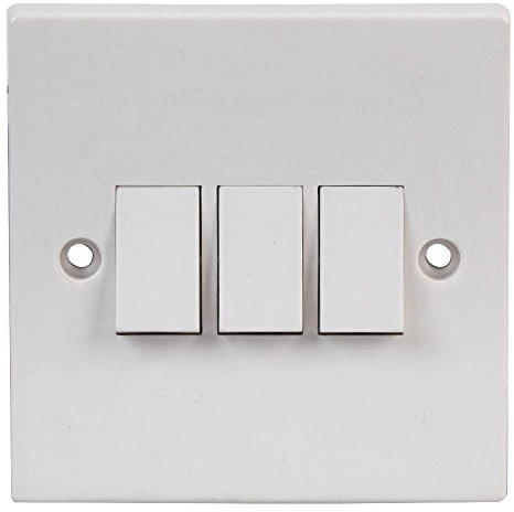 Interruptor de luz triple de 2 vías, interruptores/tomas de corriente, gama de interruptores eléctricos, 1 unidad