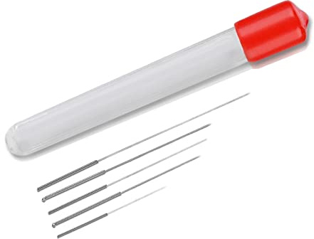 Qiilu Kit de 5 Aiguilles de Nettoyage de Buses en Acier Inoxydable pour imprimantes 3D – 0,2 mm, 0,3 mm, 0,4 mm, 0,5 mm et 0,6 mm – avec poignées ergonomiques