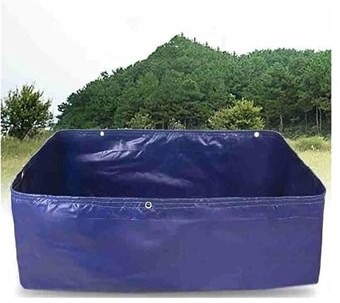 PHLEPS Étang À Poissons Extérieur Hors Sol, Piscine De Stockage d'eau en Toile De Bâche Pliable De 0,5 Mm avec Œillet Et Vanne De Vidange, Réservoir d'eau Carré for Terrasse De Jardin D'élevage (Colo