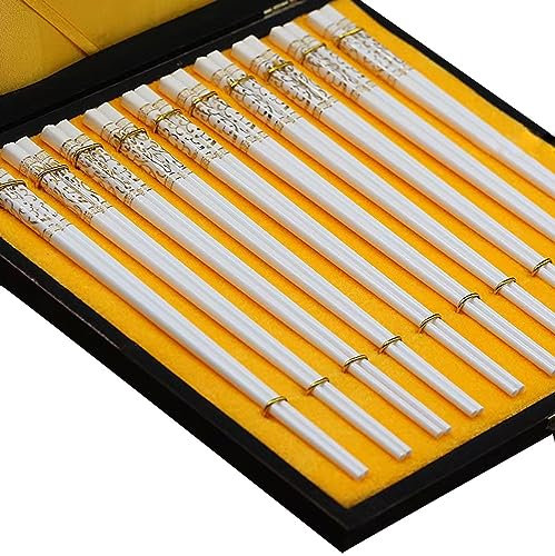 bacchette giapponesi lavabili Bacchette usa e getta 10 paia di bacchette in ceramica riutilizzabili per uso domestico resistenti alle alte temperature(Color:12,Size:)