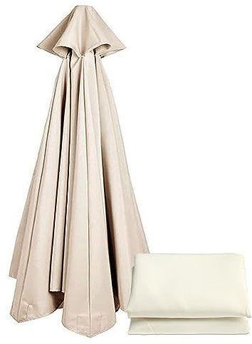 Telo Ombrellone 3x3 Ricambio 6 Costole/ 8 Costole,Copertura di Ricambio per ombrellone,Baldacchino di Ricambio Ombrellone(Solo baldacchino) Beige,3M/8Ribs