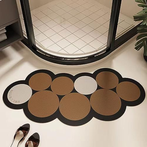 UVCMDUI Duschvorleger Eckdusche, Super Saugfähig Duschvorleger für Runddusche, Duschvorleger Halbrund rutschfeste Gebogene Duschmatte für Quadrant-Duschkabine,E,50 * 80CM(19.7 * 31.5IN)