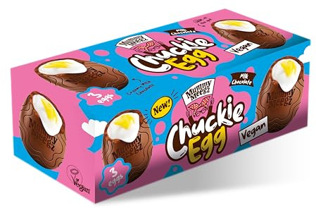 Mummy Meegz Chuckie Egg Multipack (3 Vegan Chocolate Eggs) - Chocolate Multipack with Creamy Shell and Gooey Fondant Centre, Individually Wrapped, No Palm Oil