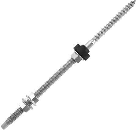 LT Easiyl Pack of 4 Hanger Bolts 304 Stainless Steel Height Adjustable Solar Hanger Bolts for Photovoltaic Solar Attachment on Building Roofs, M10 x 250 mm