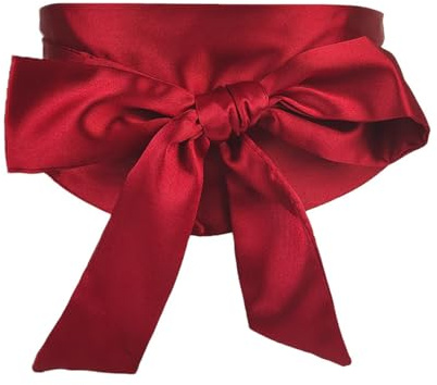 CAMDOM Damen Satin-Schärpe, Taillengürtel, Schleife, solide, breiter Gürtel