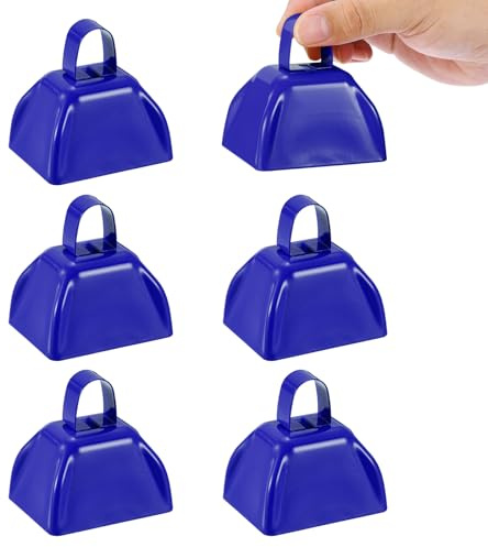 PATIKIL 6pcs Cow Bells for Football Games, 3in Cowbells, Blue