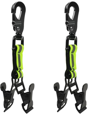 OFFCUP Correa de Soporte para Guante, 2pcs Soporte para Guantes, Bombero Clip de Guante con Metal, Adecuado para Jardines, Jardinería, Obras de Construcción, Escalada en Roca Al Aire Libre - Verde