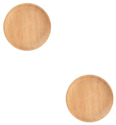 Amosfun 2 Stk Dessertteller für den einzug offic Serviertablett Holztablett für Desserts tosteter decor Kuchenblech Obstgericht Vielseitiges Desserttablett Wohnaccessoire hölzern