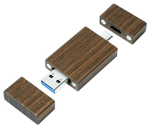 USB C Stick 64GB USB 3.0 TATMOHIK 2 in 1 Typ-C Speicherstick 64GB Holz USB Stick USB C und USB 3.0 Memory Stick Pen Drive USB Flash Laufwerk