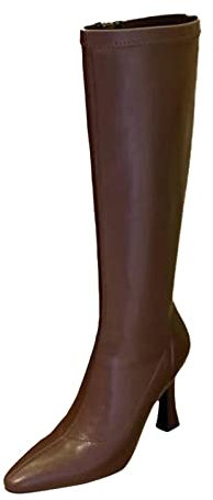 Botines Mujer Con Tacón Cuero - Botas de tacón alto Con Cremallera lateral Tacón de aguja Sobre la rodilla Botas elásticas Botas altas hasta la rodilla Botas altas Botas de charol Botas largas Botas