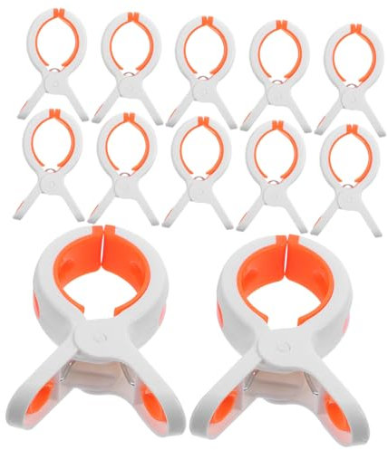MAGICLULU Lot de 12 Porte-Serviettes De Plage en Plastique avec Pinces À Linge À Forte Adhérence pour Fixer Solidement Les Serviettes sur Les Chaises