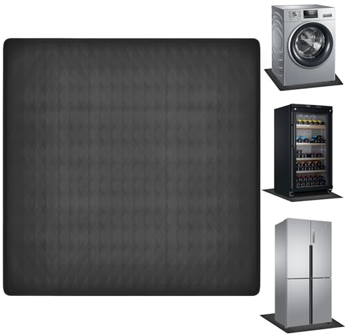 WYYFXY® Kühlschrankmatte Silikon, 60 × 60cm Tropfschale Kühlschrank Bodenschutz Silikon Antirutschmatte für Kühlschrank Waschmaschine Trockner (Schwarz)