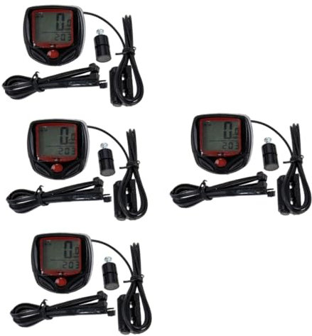 BESPORTBLE 4 Ensembles vélo Compteur de Vitesse Fournitures de Cyclisme podomètres vélo Tenue Cyclisme Equipement de Compteur kilométrique étanche à la Pluie Traceur Abdos Rouge