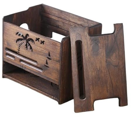 ZIHDKE Router Storage Box Solid Wood Board Wireless Wifi Router Storage Box Bracket Cable Storage Rack Home Decor
