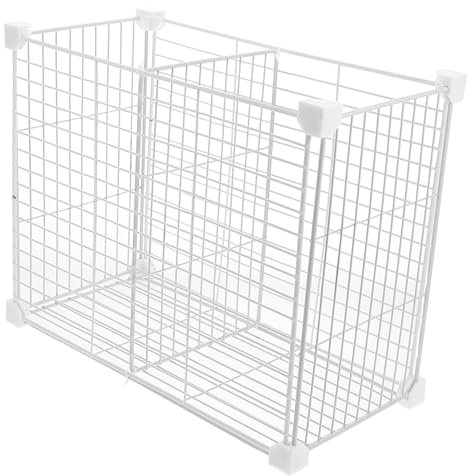 KICHOUSE Contenedor Organizador para Congelador División Interna y Cesta Metálica, Diseño de Cuadrícula para Almacenamiento y Ordenado, Fácil Instalación para Cocina y Despensa