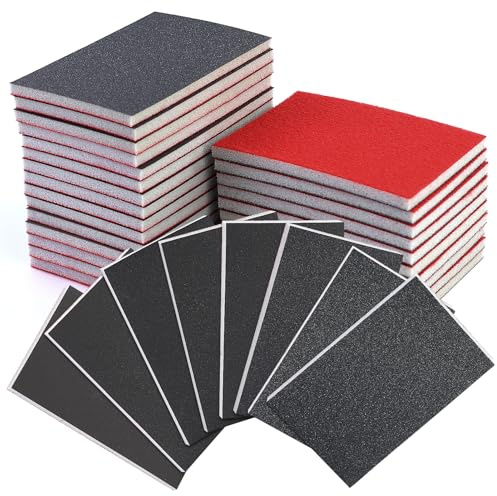 25 Stück Schleifschwämme Set, Nassschleifschwamm, Grit P180-P2500, Schleifblock für Autolack, Schleifschwamm für Metall, Modellbau, Lack, Holzfiguren und Holz
