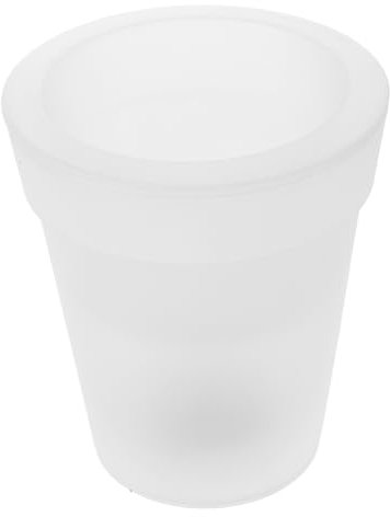 Mikikit Maceta Luz Solar LED para Exteriores, Maceta Creativa de Abs Blanco, Luz Decorativa para Jardín y Fiestas Nocturnas