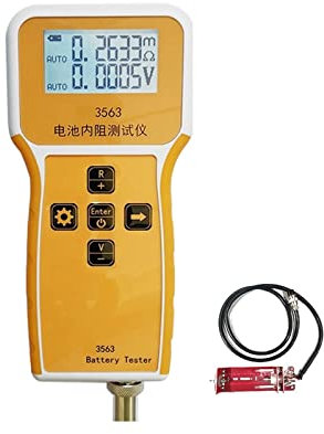 Comprobador de Baterias, Probador de batería de 3 dígitos de voltaje de resistencia interna de batería 3563, Detector de batería de litio de plomo-ácido de CA de cuatro cables verdaderos(A-Tester Fixt