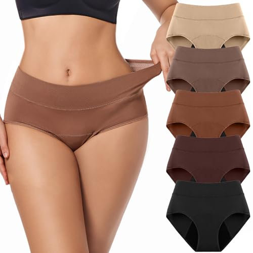 KYDLIGHT 5er Pack Perioden Unterhosen Damen Große Größen, Periodenunterschwäsche Starke Blutung, Auslaufsicher Periodenslip