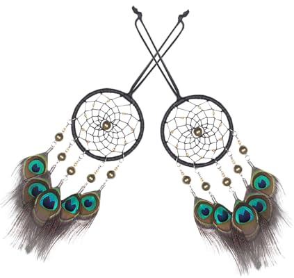 POPETPOP 2 Piezas Capturadores de Sueños Boho Negro Colgante Decorativo para Pared Hogar Dormitorio Adultos Adolescentes