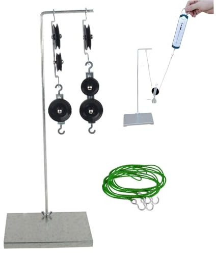 Flaschenzug-Set, Metall-Physik-Labor-Wissenschafts-Set, interaktive pädagogische Flaschenzüge mit Halter und Seil für Schüler im Klassenzimmer