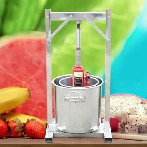 Pressoir hydraulique à vin de fruits en acier inoxydable pour une extraction efficace du jus, idéal pour la fabrication maison de vin, de cidre et la transformation de légumes.