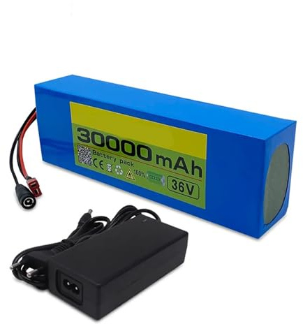 36V 30AH Batería De Repuesto para Patinete Eléctrico 10S2P Ebike Batería Litio Pack con BMS+42V 2A Charger Baterías Recargables para E-Bike XT90