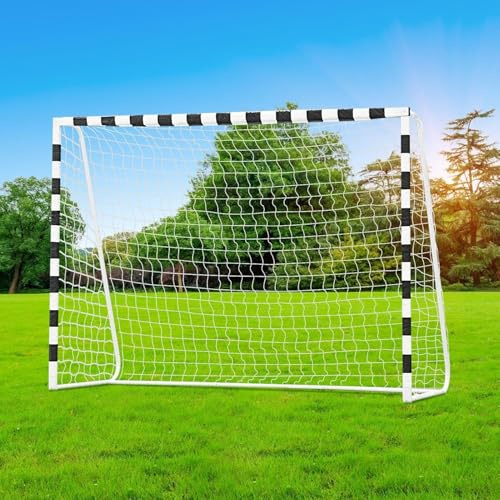 ARATERVIO 3m x 2m Futsal-Fußballtor | Standardgröße für Garten & Kleinfeld | Extrem stabiles Fußballtor mit Schnellaufbau-System | Wetterfestes 2mm HDPE-Netz