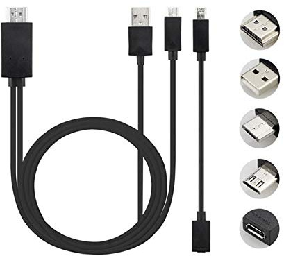 Adaptateur universel pour téléphone Android MHL Micro USB vers HDMI 1080P HD - Noir