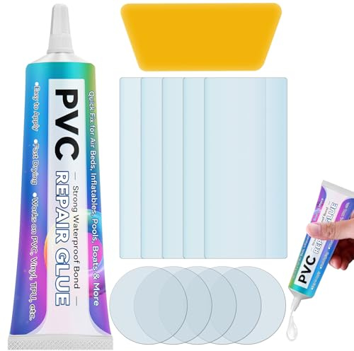 JOYAONE Pegamento de PVC de 60 ml, kit de reparación inflable para piscina y anillo de natación