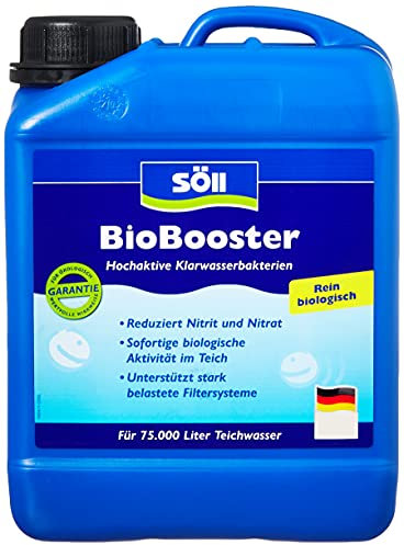 Söll 81430 BioBooster 2,5 l - biologischer Teichwasseraufbereiter, Klarwasserbakterien, unterstützt belastete Filtersysteme im Gartenteich Fischteich Schwimmteich