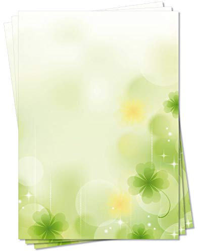 Motiv Briefpapier (MPA-5135, DIN A4, 100 Blatt) grüne Kugeln Seifenblasen Bubbles Muster farbiges Motivpapier Sterne