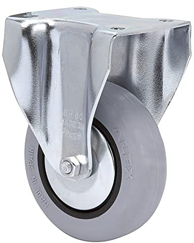 Rueda Fija para Colectividades, RUEDAS ALEX - BH PGI, Fijación de Placa, Aro de Goma inyectada, Ø 100 mm