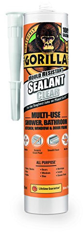 12 X Gorilla Glue All Purpose Mould Resistant Sealant Clear 295ml for Shower Kitchen Bathroom Windows & Door Frame