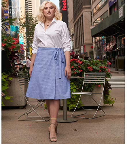 Simplicity US8612F5 Schnittmuster für Wickelrock von Ashley Nell Tipton, Größen 46-56 W
