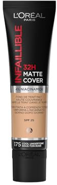 L'Oréal Paris - Base de maquillaje mate de alta cobertura, Resistente al agua - De larga duración - Ligera y matificante - SPF 25 - Infaillible 32H Matte Cover - Tono: 175 Rosa - 30 ml