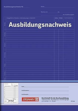 BRUNNEN 104257001 Berichtsheft Ausbildung/Ausbildungsnachweisheft (A4, 28 Blatt, 1 Woche je Seite) (3)