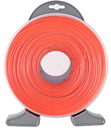 Forever Speed Schnur Rasentrimmer Trimmerfäden Rasenmähfaden Ersatzfaden Rasentrimmer Nylonfaden Bürstenschneiderlinie Rund Durchmesser 2,0 mm x 126 Meter Orange