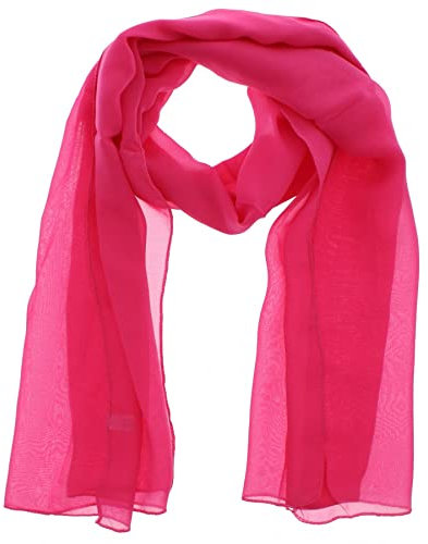 WESTEND CHOICE Ladies Chiffon Scarves Women Plain Neck Wrap Scarf Large Headscarf Girls Headwrap Sheer Wrap women's scarves & wraps 180x70 cm (Fuchsia)