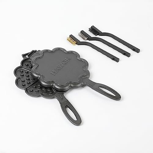 HAWOK Waflera de hierro fundido con forma de corazón