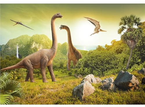 decomonkey Premium Fototapete Kinderzimmer Dinosaurie Tiere 200x140 cm XL Design Tapete Fototapeten Vlies Tapeten Vliestapete Wandtapete moderne Wand Schlafzimmer Wohnzimmer Jurasic Park