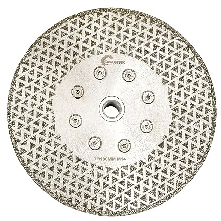 Disco Diamante Corte y Rectificado - 180mm SANLEETEK Doble Cara Electrochapado para Granito Mármol Cerámica Gres Porcelánico Cuarzo M14 Rosca
