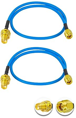 Vecys 2PCS SMA Maschio a SMA Femmina RF Cavo Coassiale 50 Ohm 12 /30CM RG405 SMA RF Cavo Coassiale Pigtail
