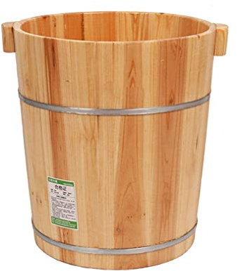 SilteD Eimer für Fußbad, Sauna-Zubehör, Sauna-Eimer, Wassereimer, handgefertigte Fußbadewannen aus Holz, Fußentspannungsfass (Farbe: A) Present