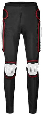M&Catree Pantalones de protección para Motocicleta, Cadera, Muslo, Rodilla, Pantalones Blindados para Motocicleta, MTB, Equipo de protección de Carreras - Rojo, XL