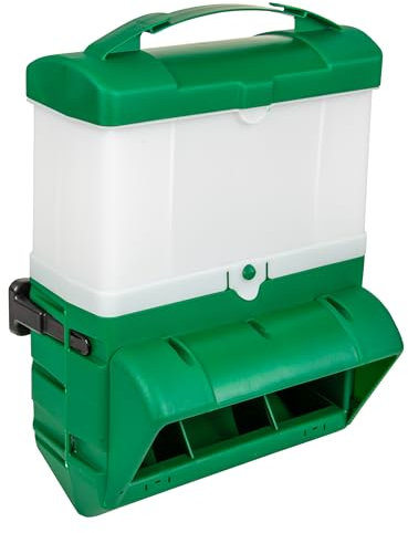 Outdoor Chicken Feeder 10kg, SMART all weather feeder, wall mounting with adjustable feed flow Poultry